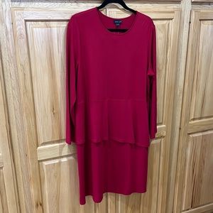 NWT J.Jill red long sleeve dress L